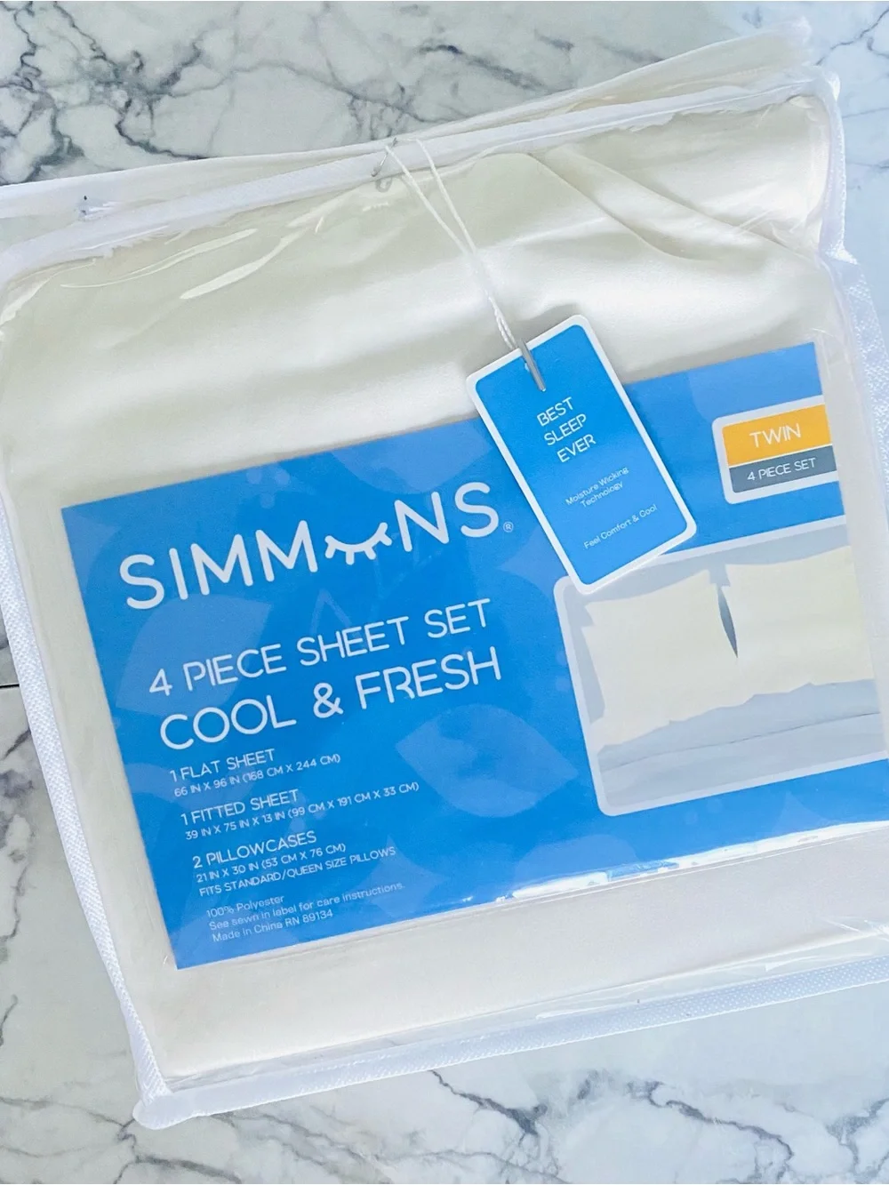NIP👍🏽SIMMUNS Ivory White Top Sheet SZ TWIN